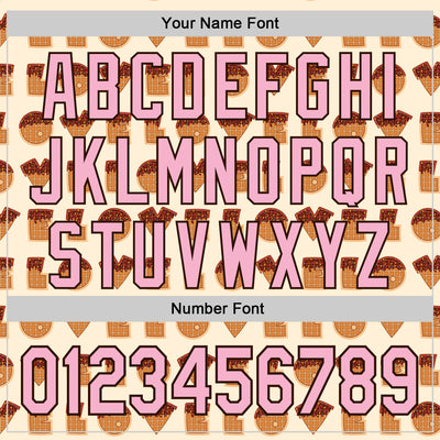 Custom Cream Light Pink-Brown Valentine's Day Love Heart Authentic Baseball Jersey