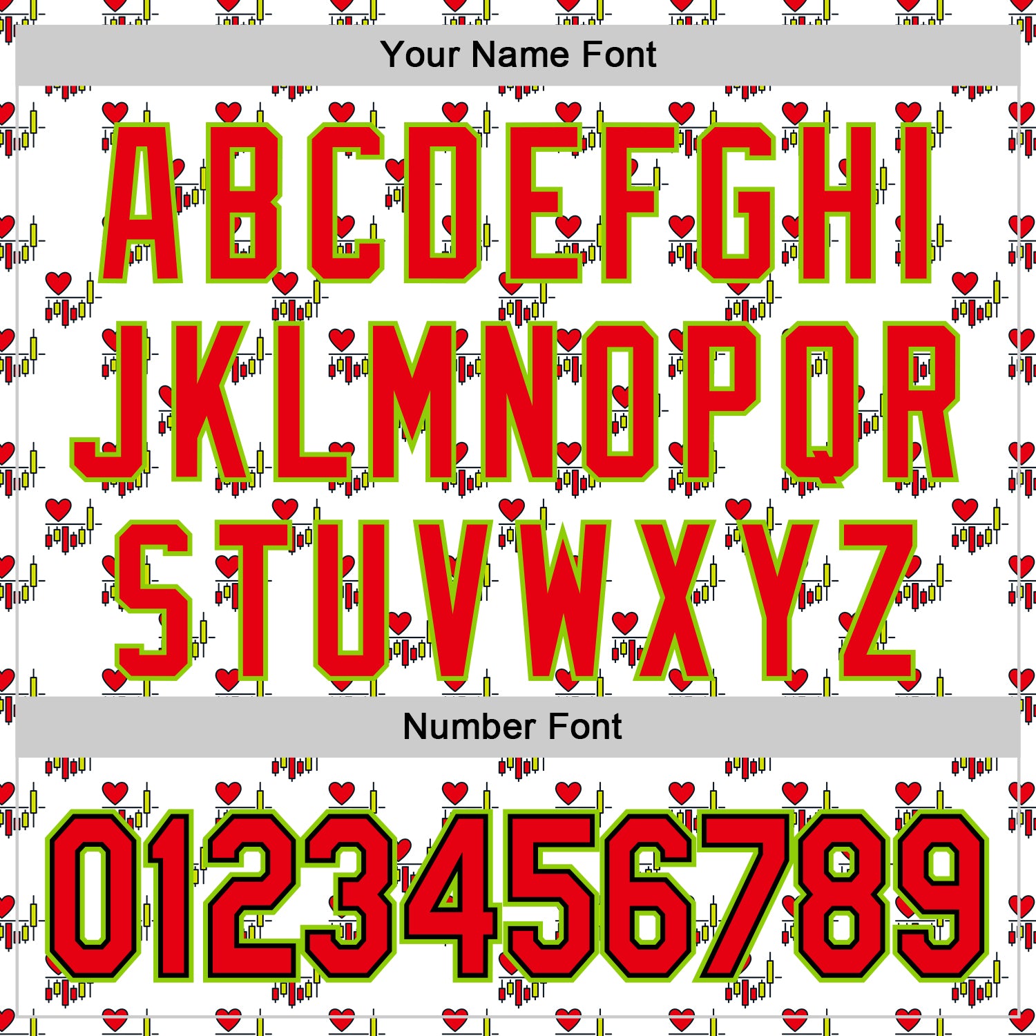 Custom White Fire Red Black-Neon Green Valentine's Day Love Heart Authentic Baseball Jersey