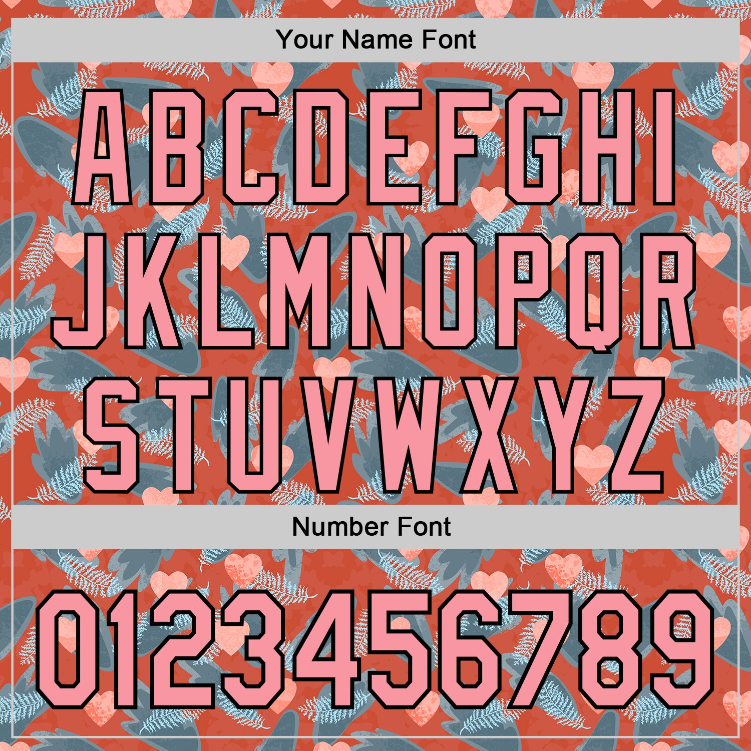 Custom Orange Medium Pink-Black Valentine's Day Love Heart Authentic Baseball Jersey