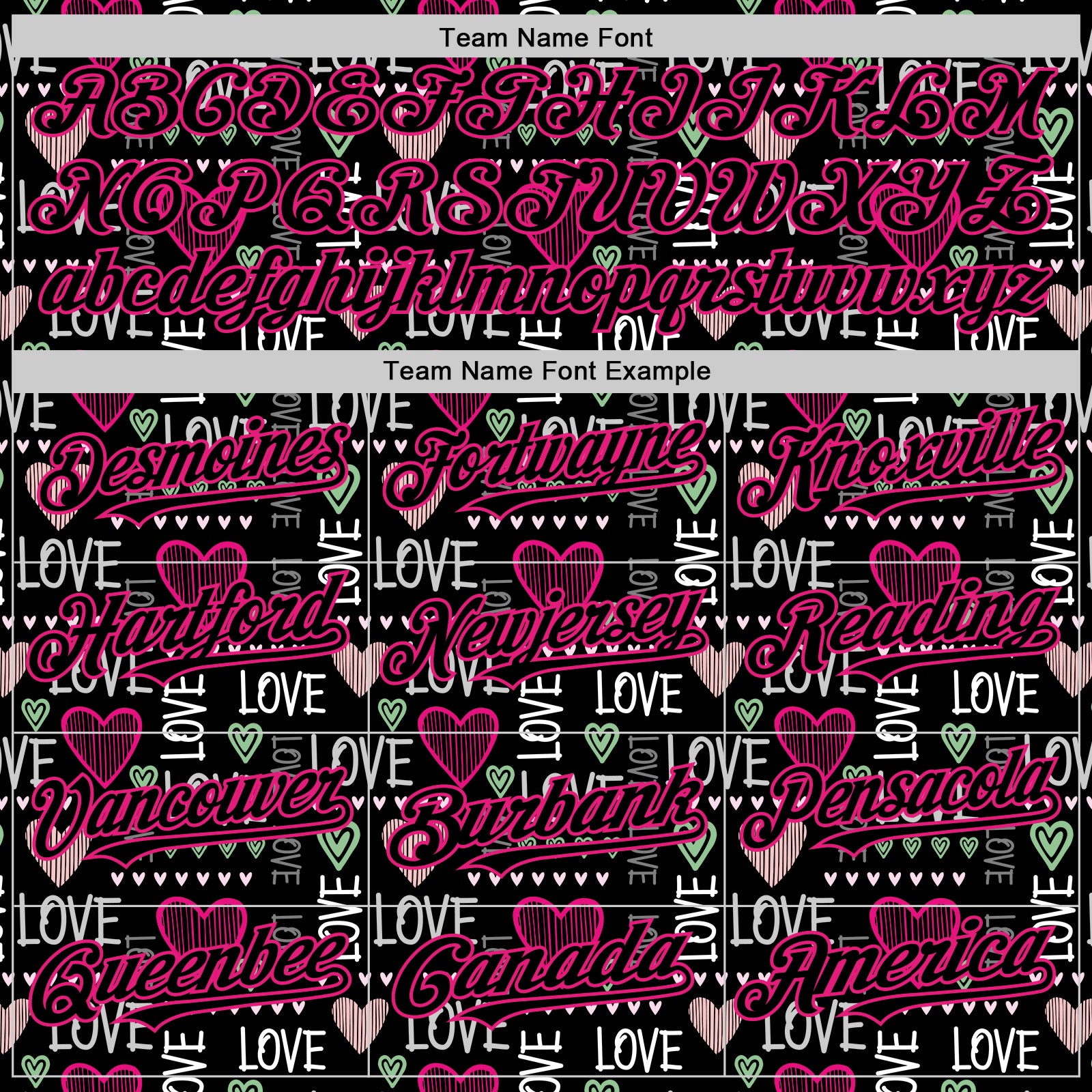 Custom Black Hot Pink Valentine's Day Love Heart Authentic Baseball Jersey