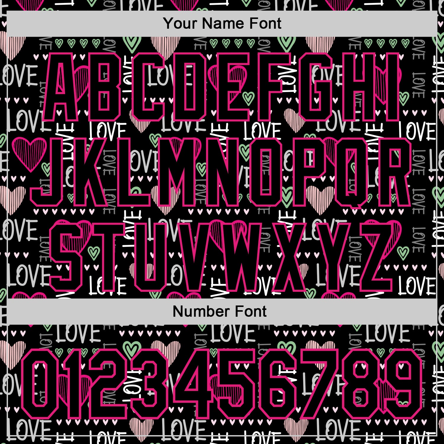 Custom Black Hot Pink Valentine's Day Love Heart Authentic Baseball Jersey