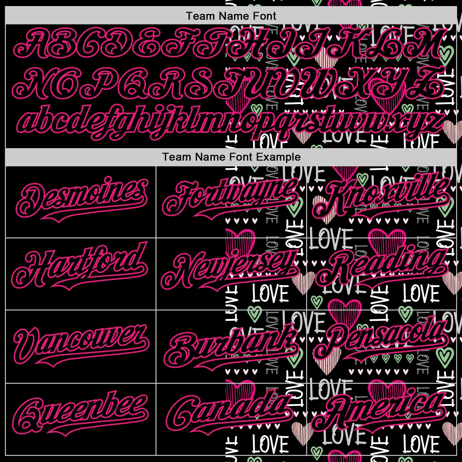 Custom Black Hot Pink Valentine's Day Love Heart Authentic Baseball Jersey