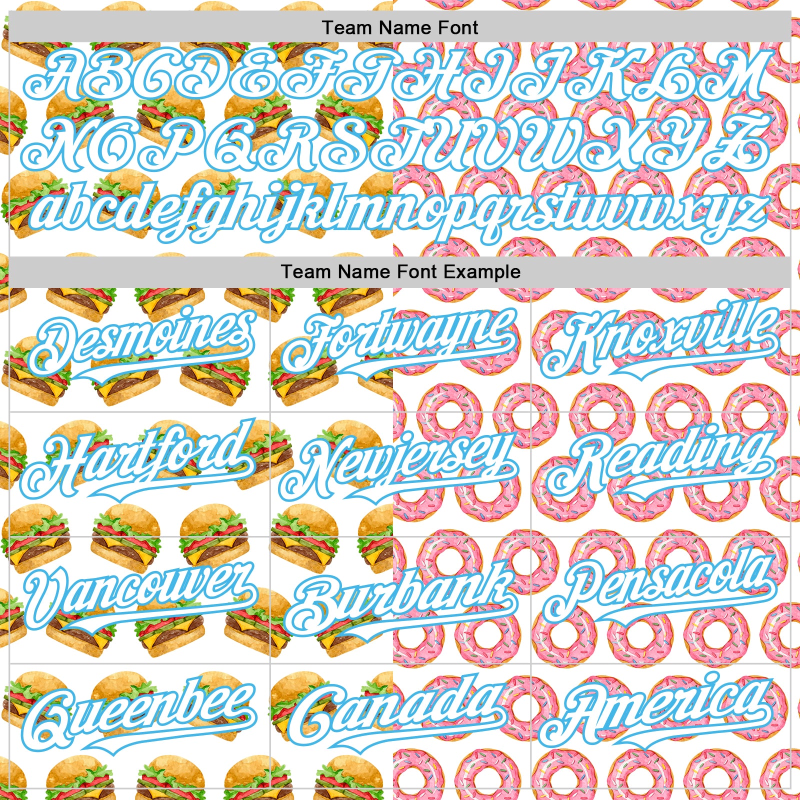 Custom White Sky Blue Valentine's Day Donut Meets Hamburger Authentic Baseball Jersey