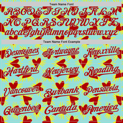 Custom Ice Blue Red Valentine's Day Love Heart Authentic Baseball Jersey