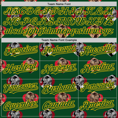 Custom Green Yellow Valentine's Day Love Heart Authentic Baseball Jersey