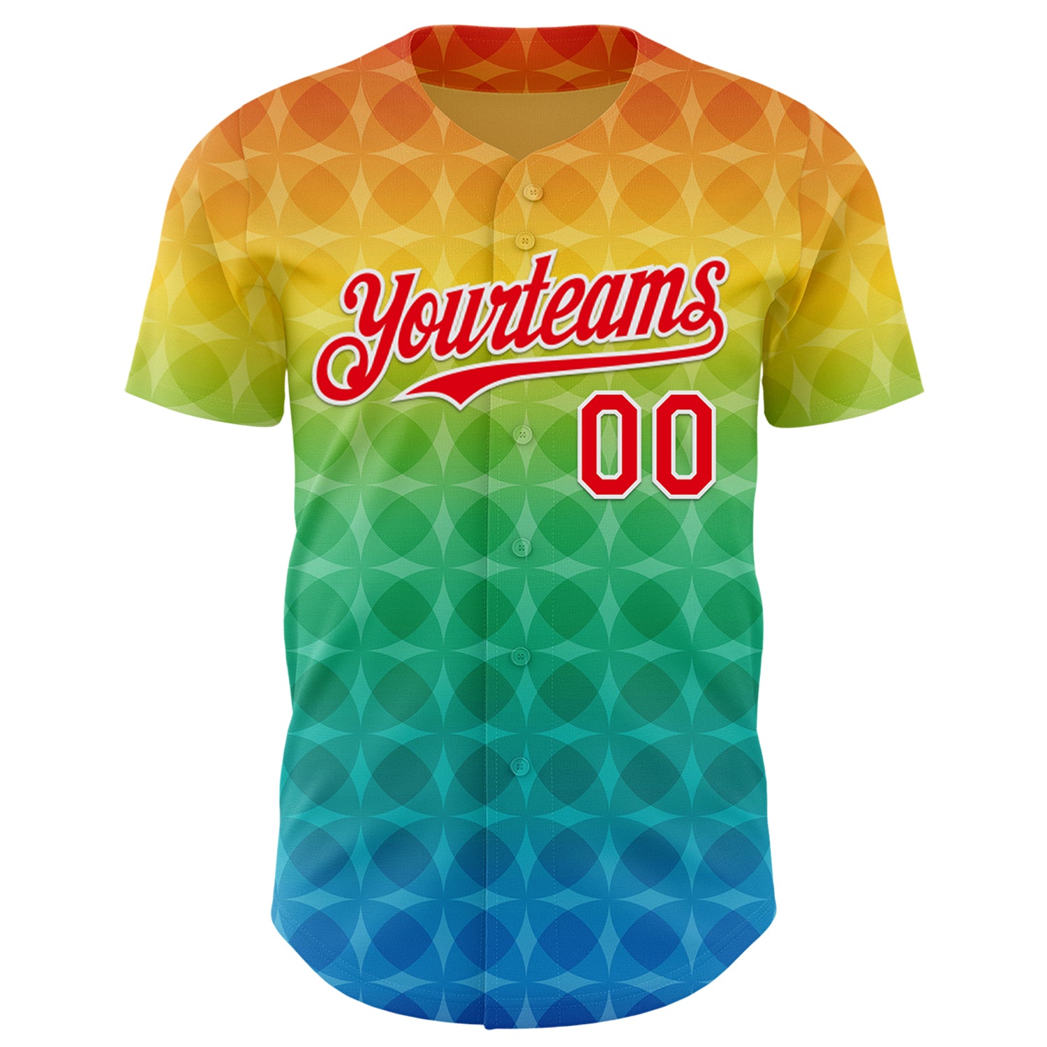 Custom Yellow Fire Red Green Blue-White Valentine's Day Pride Month Love Is Love Authentic Baseball Jersey