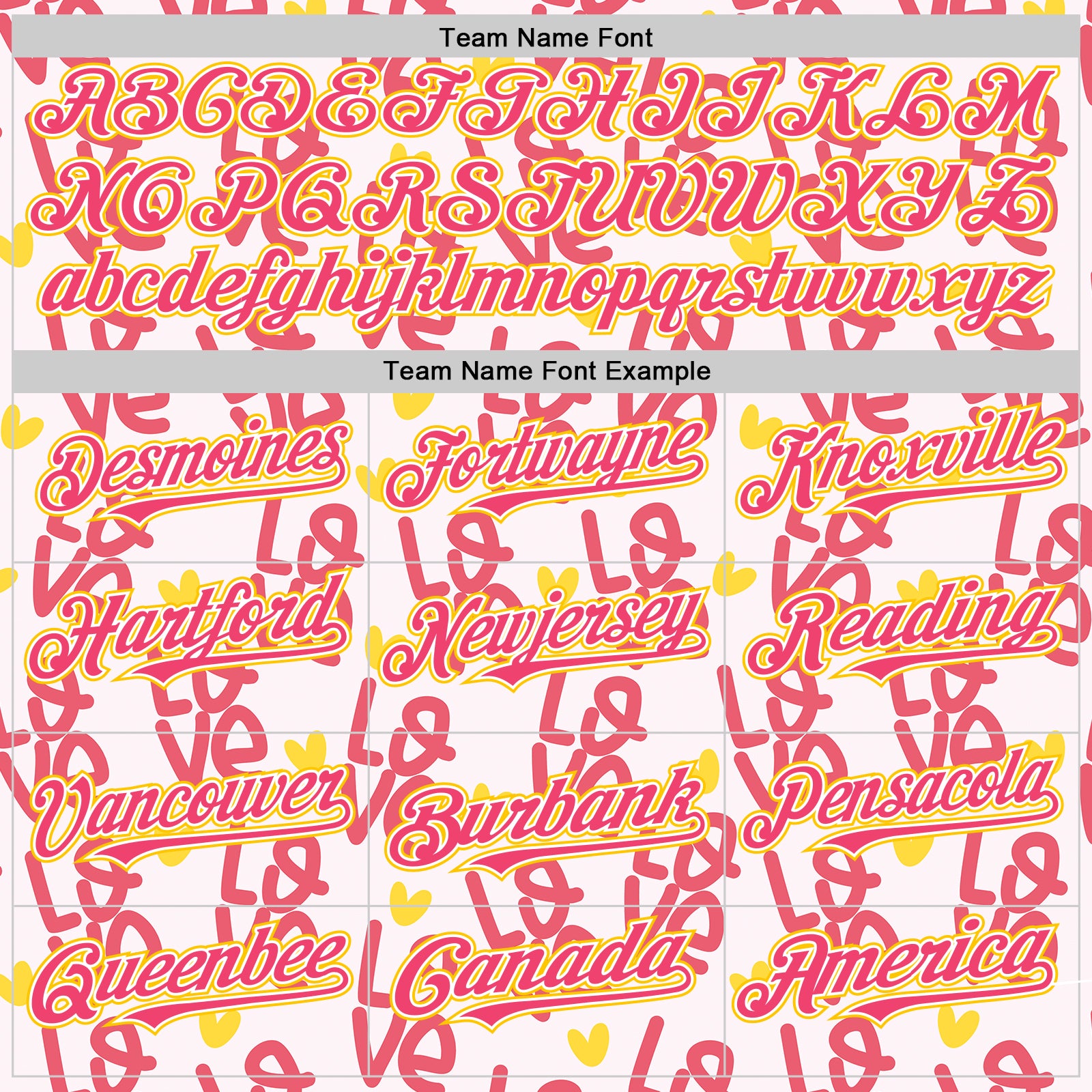 Custom Light Pink Neon Pink Yellow-White Valentine's Day Love Heart Authentic Baseball Jersey