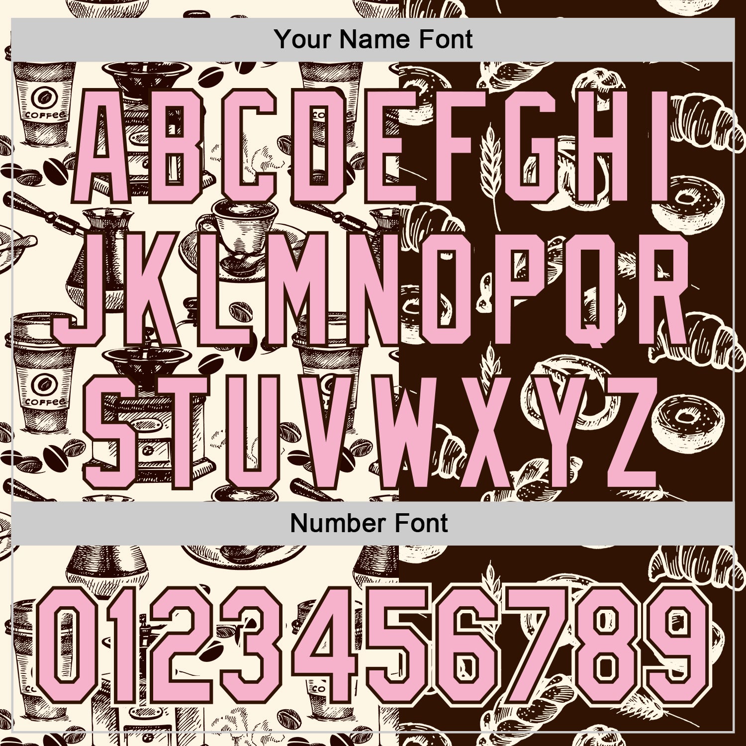 Custom Brown Light Pink-Cream Valentine's Day Bagel Meets Coffee Authentic Baseball Jersey