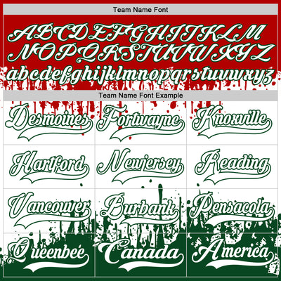 Custom Red White-Green Abstract Splatter Paint Mexico Christmas Hockey Lace Neck Jersey