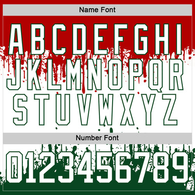 Custom Red White-Green Abstract Splatter Paint Mexico Christmas Hockey Lace Neck Jersey