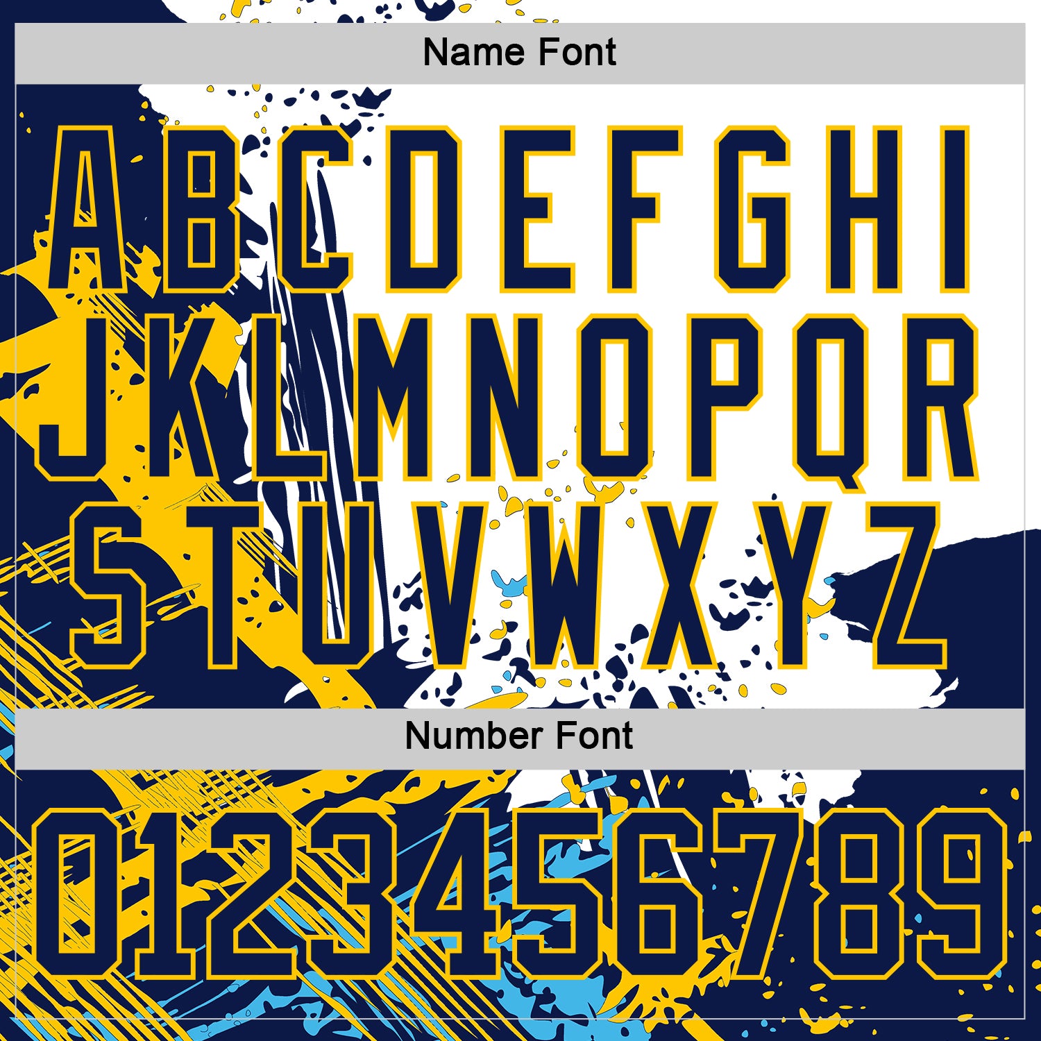 Custom White Navy-Yellow Abstract Splatter Paint Hockey Lace Neck Jersey