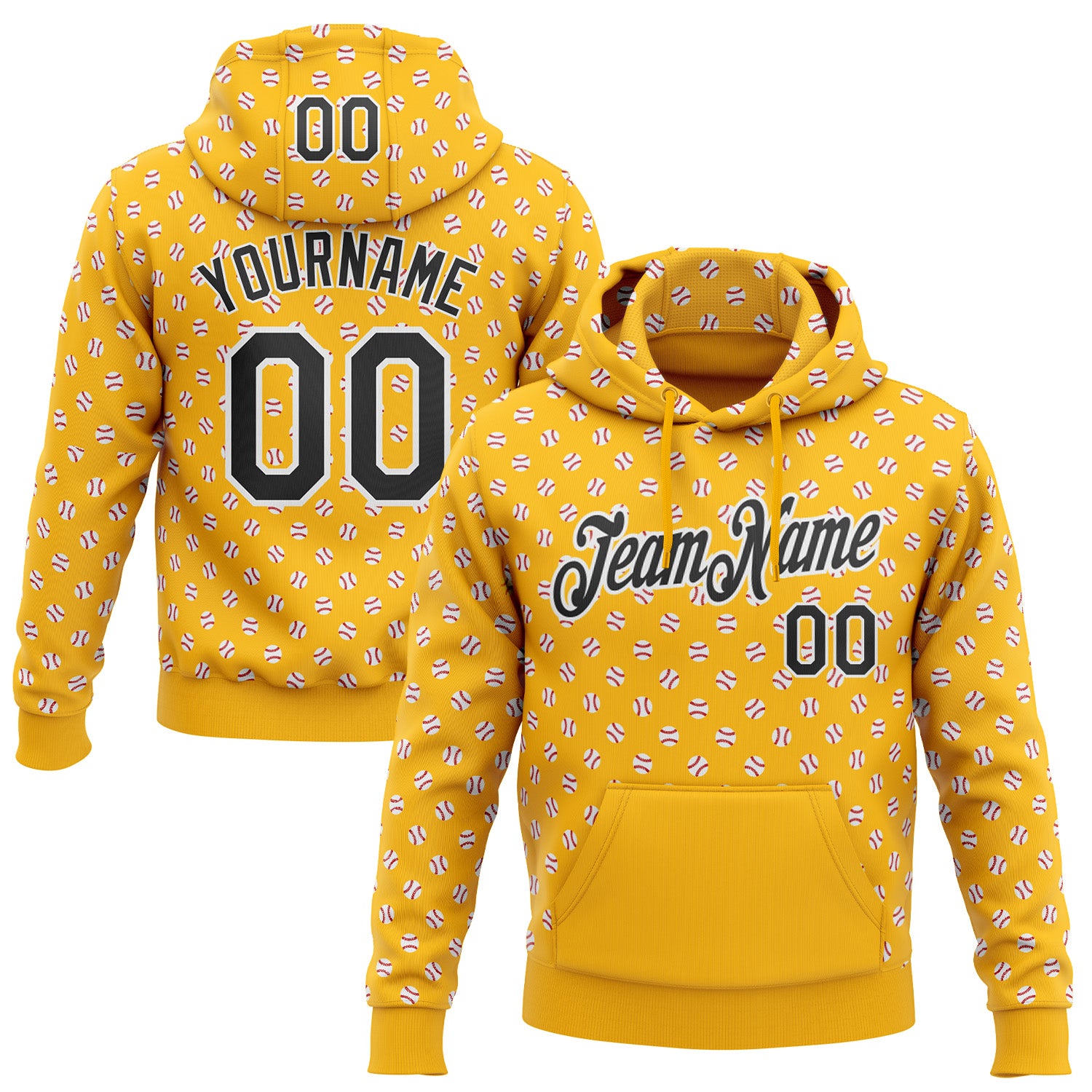 Custom Stitched Gold Black-White Baseball Game Day Pittsburgh Inspired Sports Pullover Sweatshirt Hoodie