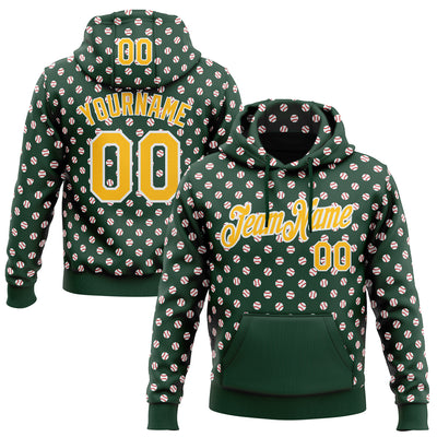 Custom Stitched Green Gold-White Baseball Game Day Green Bay Inspired Sports Pullover Sweatshirt Hoodie