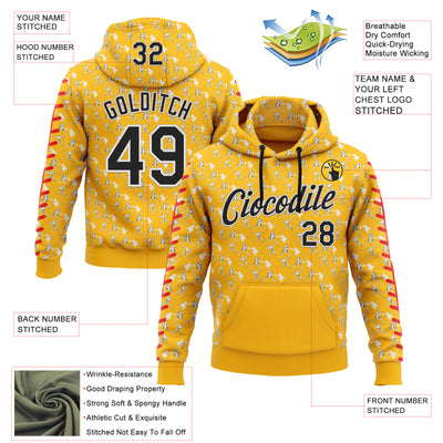 Custom Stitched Gold Black Red-White Baseball Game Day Pittsburgh Inspired Sports Pullover Sweatshirt Hoodie