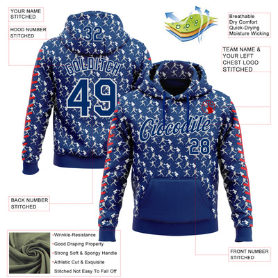 Custom Stitched US Navy Blue Red-White Baseball Game Day Indianapolis Inspired Sports Pullover Sweatshirt Hoodie