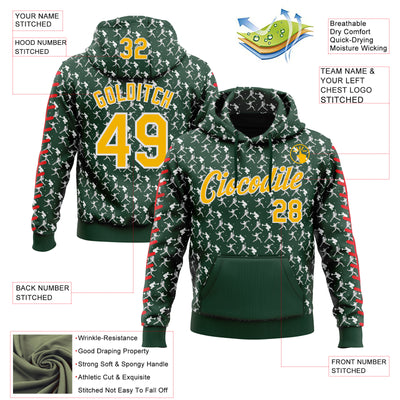 Custom Stitched Green Gold Red-White Baseball Game Day Green Bay Inspired Sports Pullover Sweatshirt Hoodie