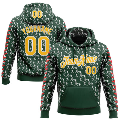 Custom Stitched Green Gold Red-White Baseball Game Day Green Bay Inspired Sports Pullover Sweatshirt Hoodie