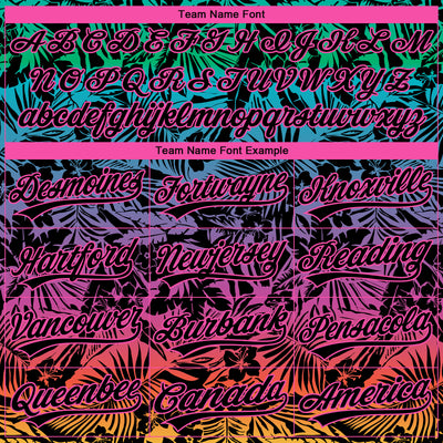 Custom Stitched Black Pink Tropical Hawaii Palm Leaves Sports Pullover Sweatshirt Hoodie