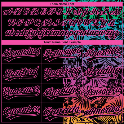 Custom Stitched Black Pink Tropical Hawaii Palm Leaves Sports Pullover Sweatshirt Hoodie