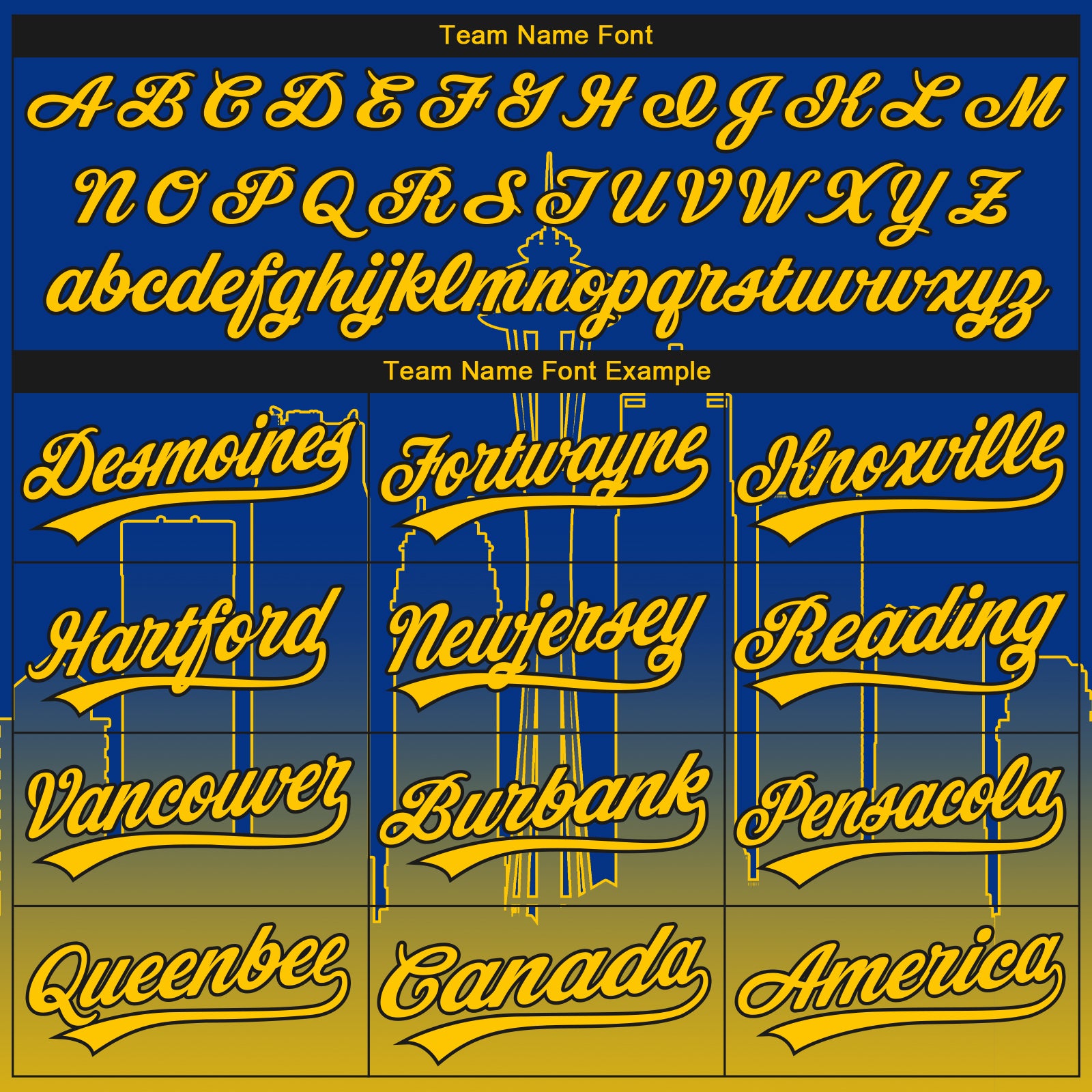 Custom Stitched Royal Yellow-Black Gradient Fashion Seattle City Edition Sports Pullover Sweatshirt Hoodie