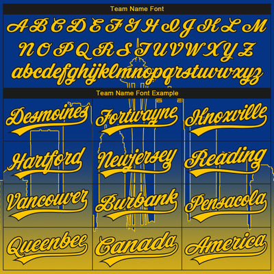 Custom Stitched Royal Yellow-Black Gradient Fashion Seattle City Edition Sports Pullover Sweatshirt Hoodie