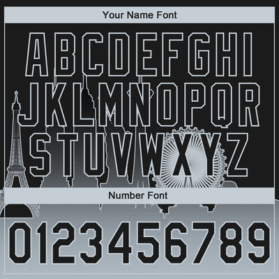 Custom Stitched Black Silver Gradient Fashion Las Vegas City Edition Sports Pullover Sweatshirt Hoodie