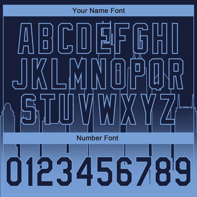 Custom Stitched Navy Light Blue Gradient Fashion Chicago City Edition Sports Pullover Sweatshirt Hoodie