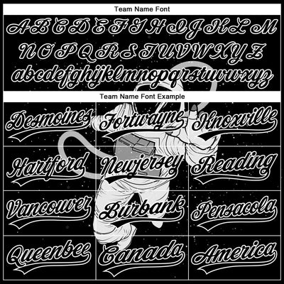 Custom Stitched Black White Astronaut Sports Pullover Sweatshirt Hoodie