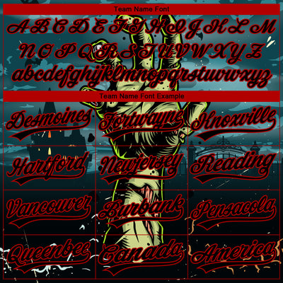 Custom Stitched Green Black-Red Halloween Horror Night Trick Treat Sports Pullover Sweatshirt Hoodie