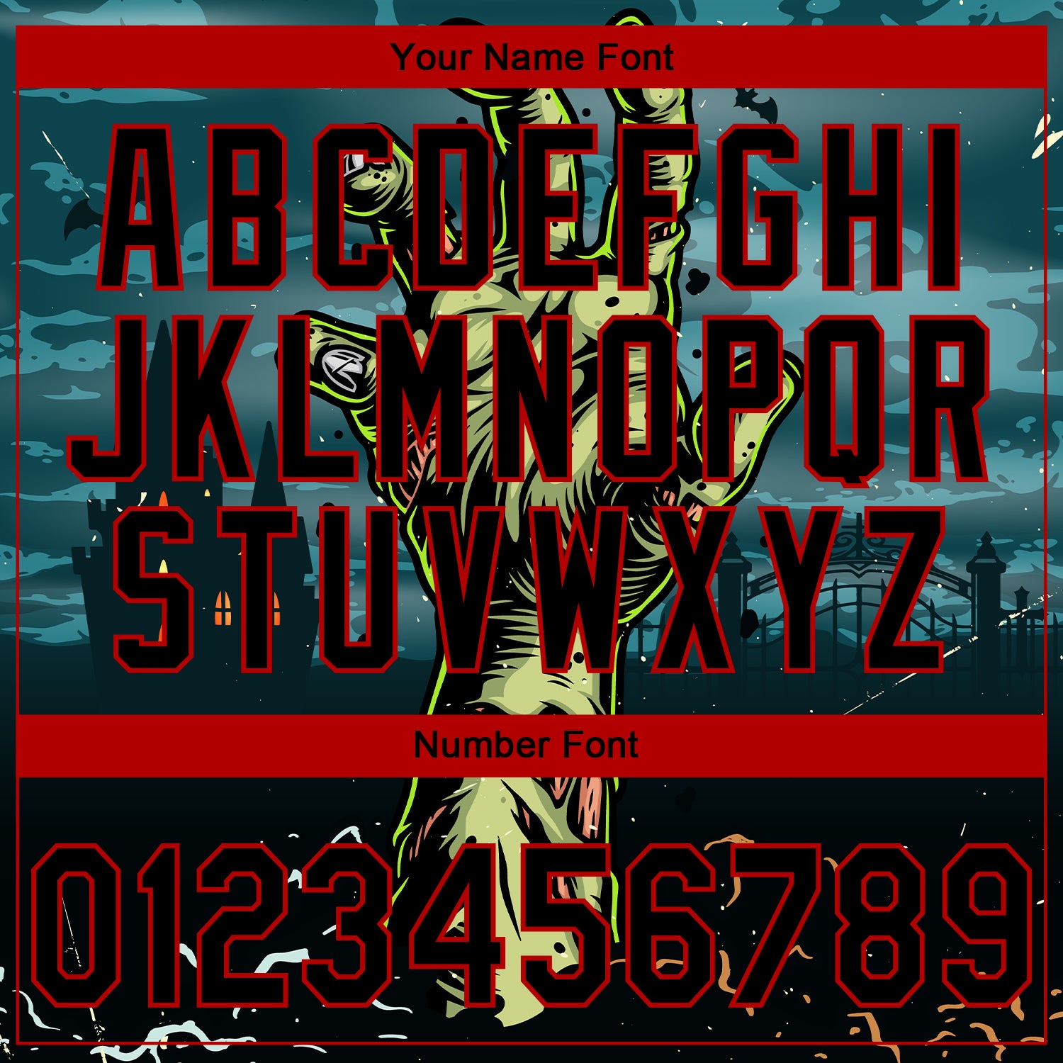 Custom Stitched Green Black-Red Halloween Horror Night Trick Treat Sports Pullover Sweatshirt Hoodie