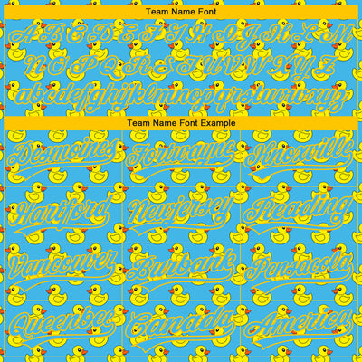 Custom Stitched Sky Blue Yellow Animal Duck Sports Pullover Sweatshirt Hoodie