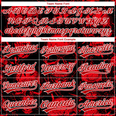 Custom Stitched Black Red-White Halloween Skulls Sports Pullover Sweatshirt Hoodie