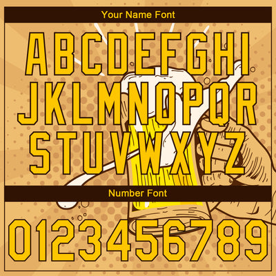 Custom Stitched Brown Yellow-Black Let's Drink Beer Festival Sports Pullover Sweatshirt Hoodie