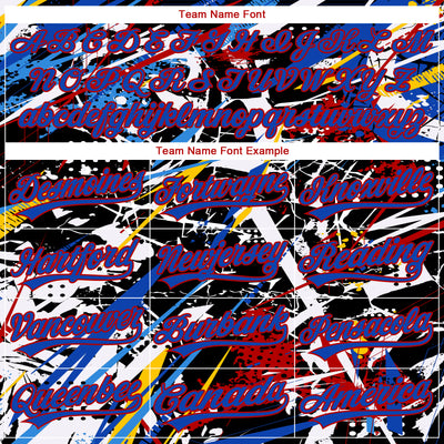 Custom Stitched Graffiti Pattern Thunder Blue-Red Abstract Splatter Sports Pullover Sweatshirt Hoodie