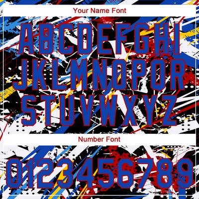 Custom Stitched Graffiti Pattern Thunder Blue-Red Abstract Splatter Sports Pullover Sweatshirt Hoodie