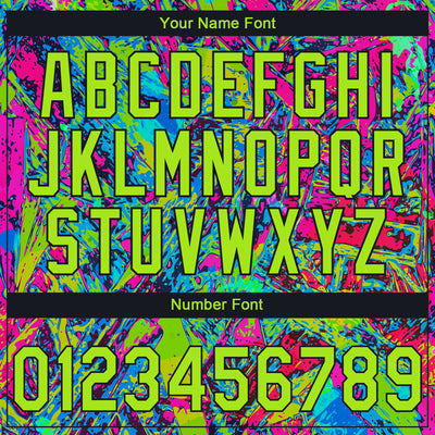Custom Stitched Graffiti Pattern Neon Green-Black Abstract Splatter Sports Pullover Sweatshirt Hoodie
