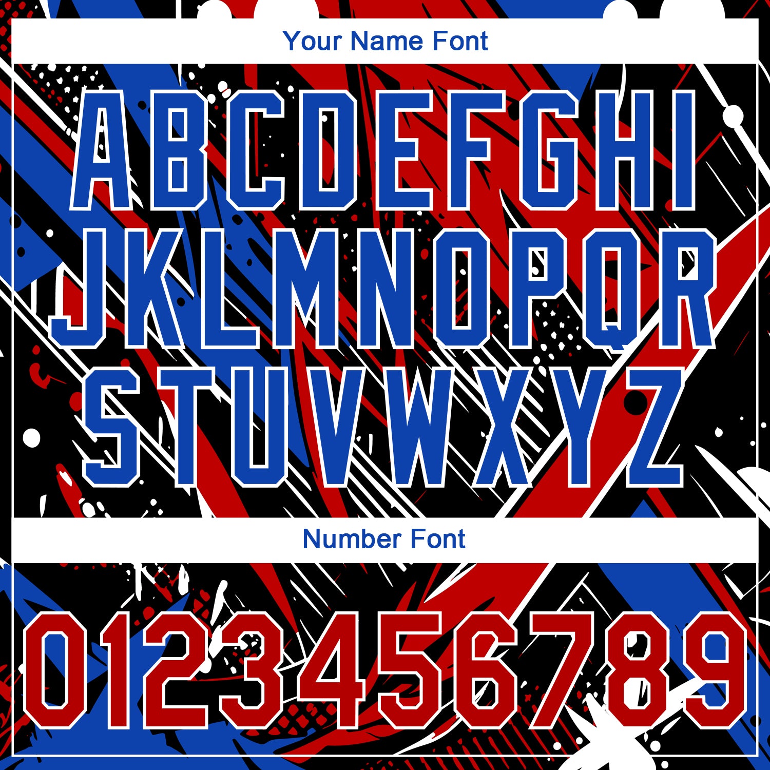 Custom Stitched Graffiti Pattern Red Thunder Blue-White Abstract Splatter Sports Pullover Sweatshirt Hoodie