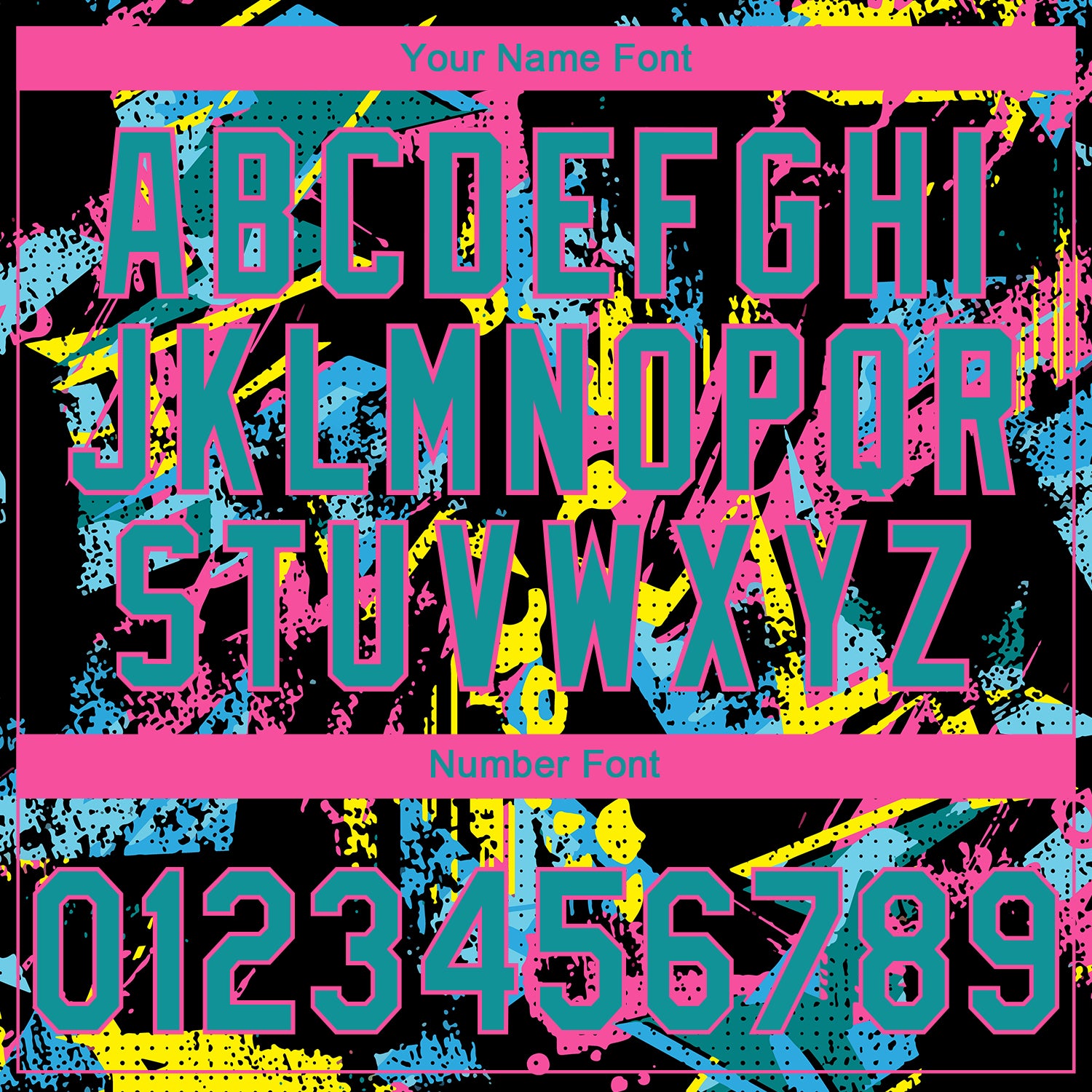 Custom Stitched Graffiti Pattern Pink-Teal Abstract Splatter Sports Pullover Sweatshirt Hoodie