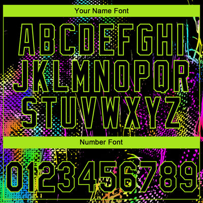 Custom Stitched Black Neon Green Abstract Neon Street Style Sports Pullover Sweatshirt Hoodie