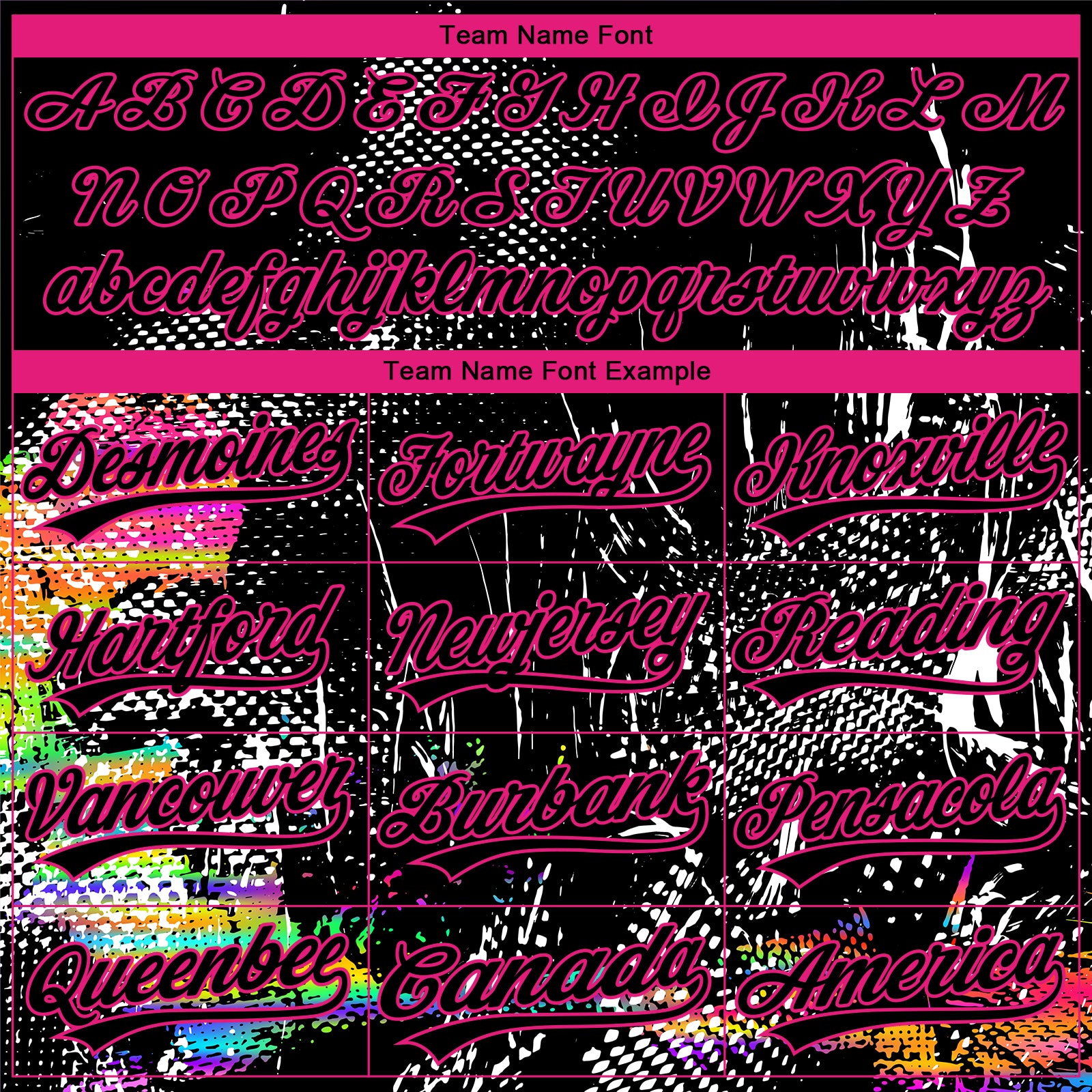 Custom Stitched Black Hot Pink Abstract Neon Street Style Sports Pullover Sweatshirt Hoodie