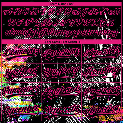 Custom Stitched Black Hot Pink Abstract Neon Street Style Sports Pullover Sweatshirt Hoodie