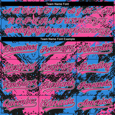 Custom Stitched Black Pink Powder Blue-White Abstract Splatter Sports Pullover Sweatshirt Hoodie