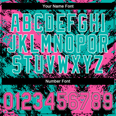 Custom Stitched Black Pink Aqua-White Abstract Splatter Sports Pullover Sweatshirt Hoodie