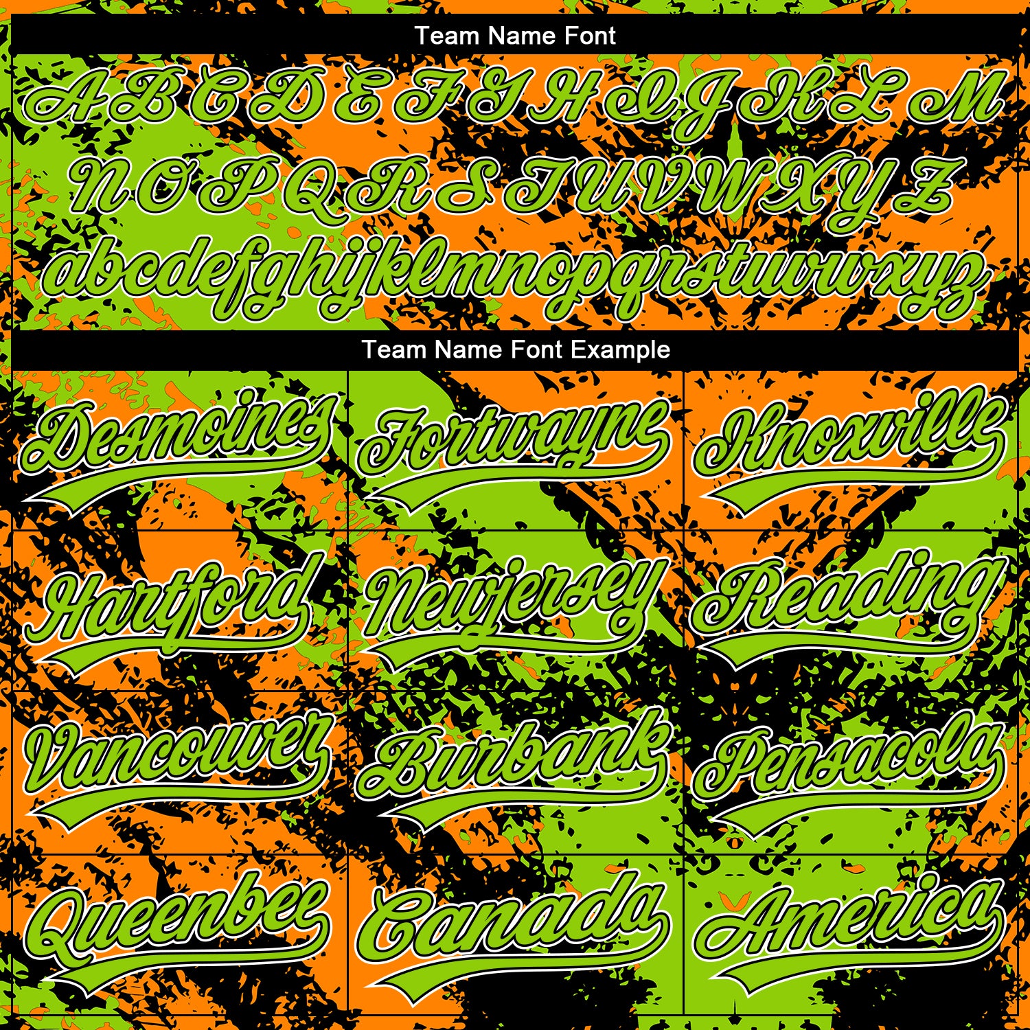 Custom Stitched Black Neon Green Bay Orange-White Abstract Splatter Sports Pullover Sweatshirt Hoodie