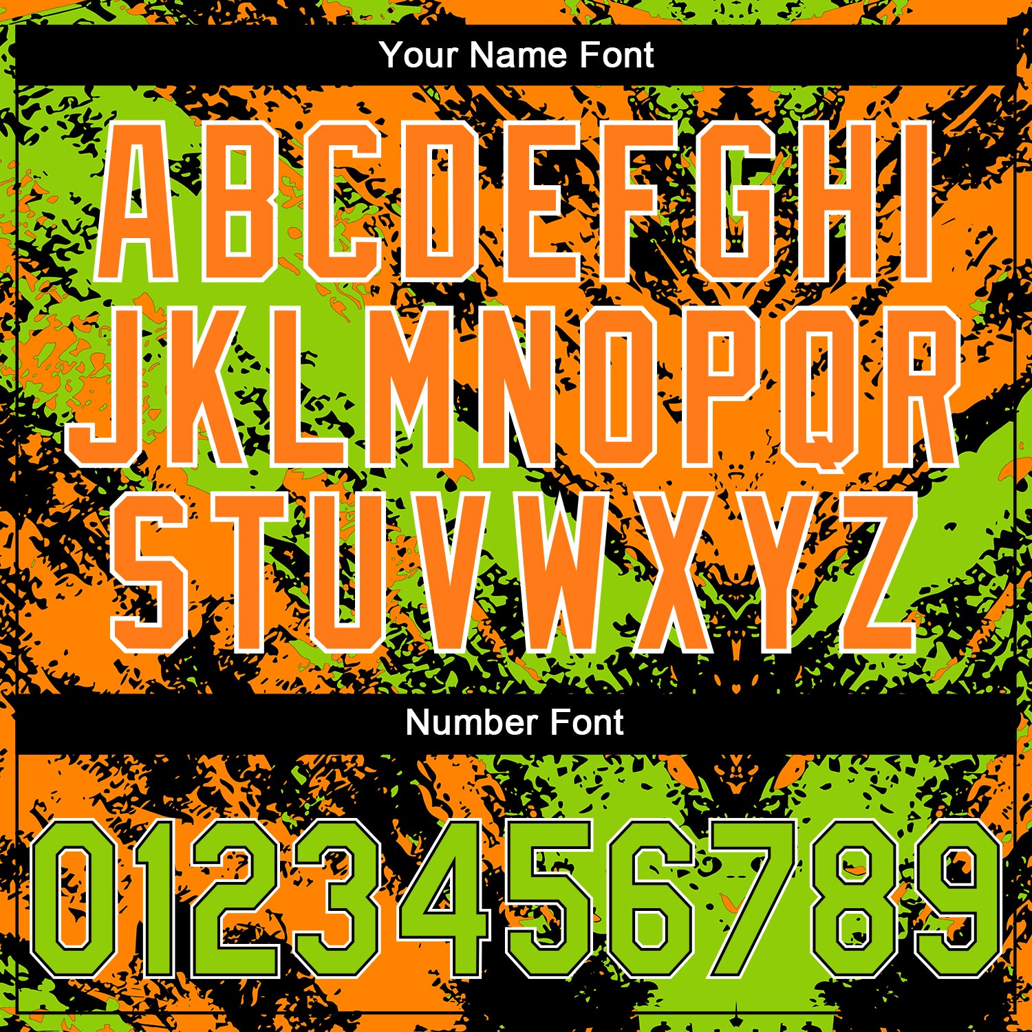 Custom Stitched Black Neon Green Bay Orange-White Abstract Splatter Sports Pullover Sweatshirt Hoodie