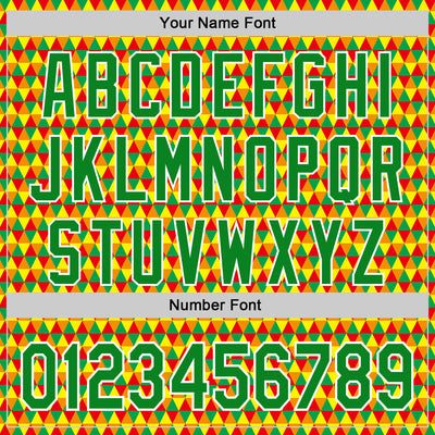 Custom Yellow Grass Green Red-White 3D Pattern Design Black History Month Abstract Geometric Authentic Baseball Jersey