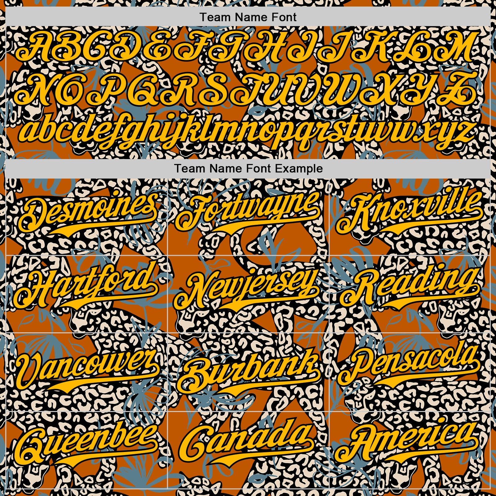 Custom Texas Orange Gold-Black 3D Pattern Design Black History Month Animal Leopard Authentic Baseball Jersey