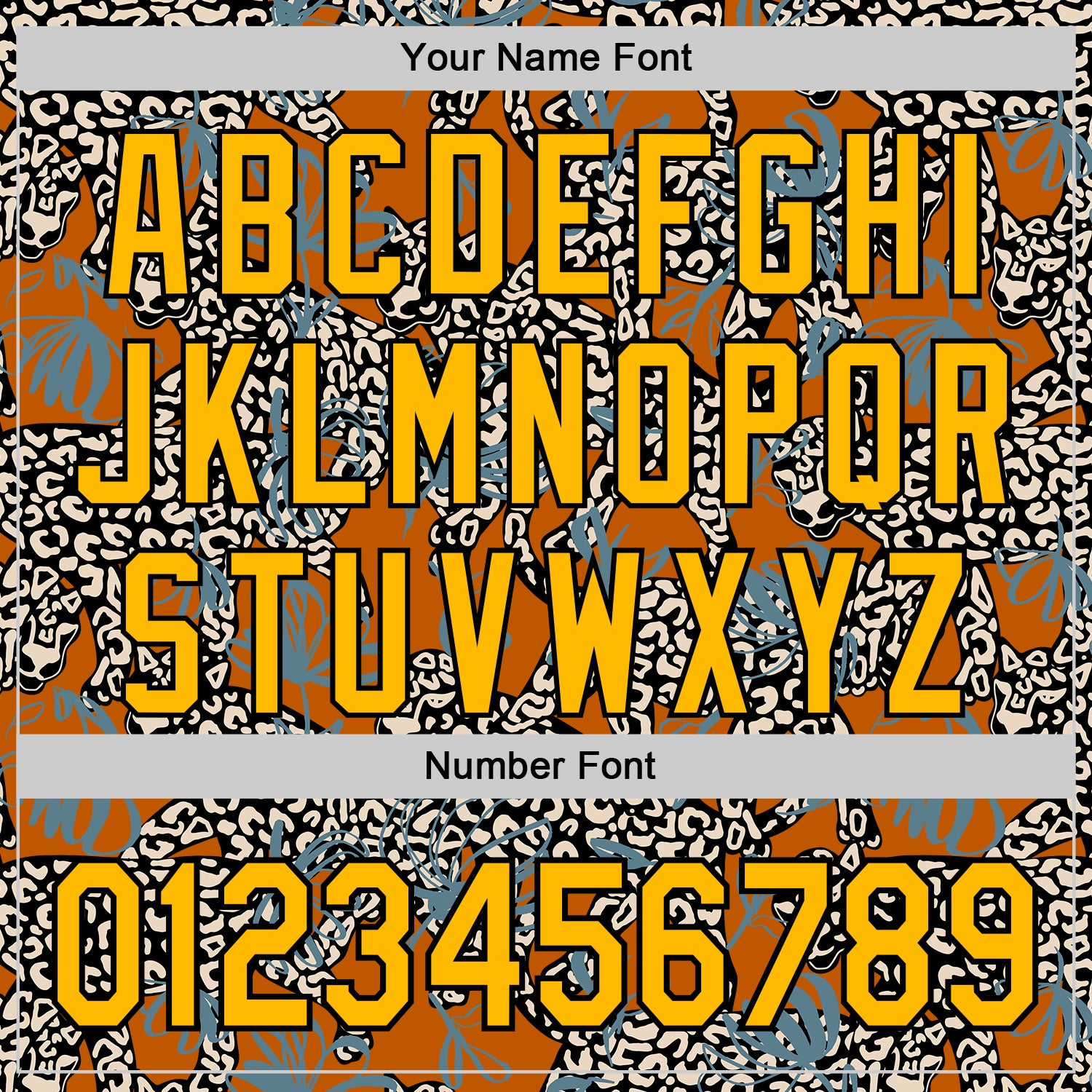 Custom Texas Orange Gold-Black 3D Pattern Design Black History Month Animal Leopard Authentic Baseball Jersey