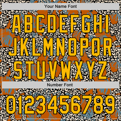 Custom Texas Orange Gold-Black 3D Pattern Design Black History Month Animal Leopard Authentic Baseball Jersey