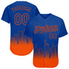 Custom Royal Orange 3D New York City Edition Fade Fashion Authentic Baseball Jersey